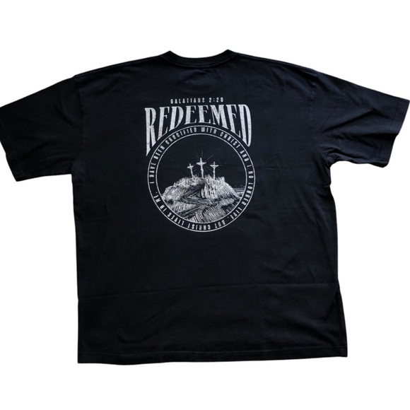 Glo Womens Christian Redeemed Black T- Shirt Cotton 2X NWT - Picture 3 of 9
